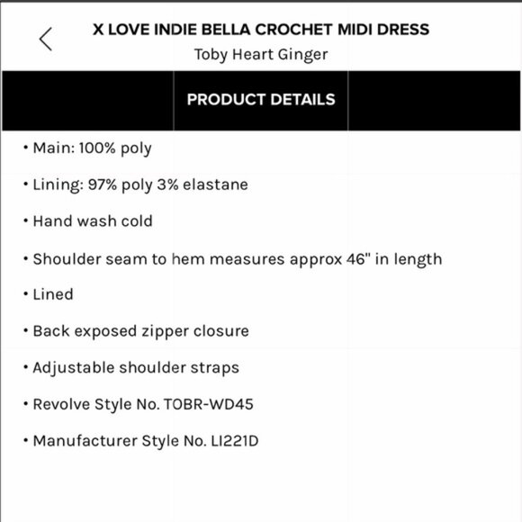 Toby Heart Ginger x LOVE indie ~Navy Bella Crochet Lace Midi Dress size Small - Picture 12 of 14